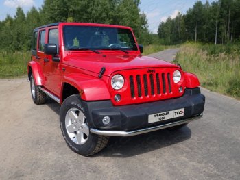 Защита переднего бампера нижняя d76,1 мм ТСС Тюнинг Jeep Wrangler JK (2007-2018)  (нержавейка)