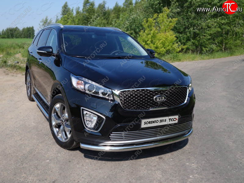 18 699 р. Защита переднего бампера нижняя d60,3 мм ТСС Тюнинг KIA Sorento UM/Prime дорестайлинг (2014-2018) (нержавейка)  с доставкой в г. Йошкар-Ола