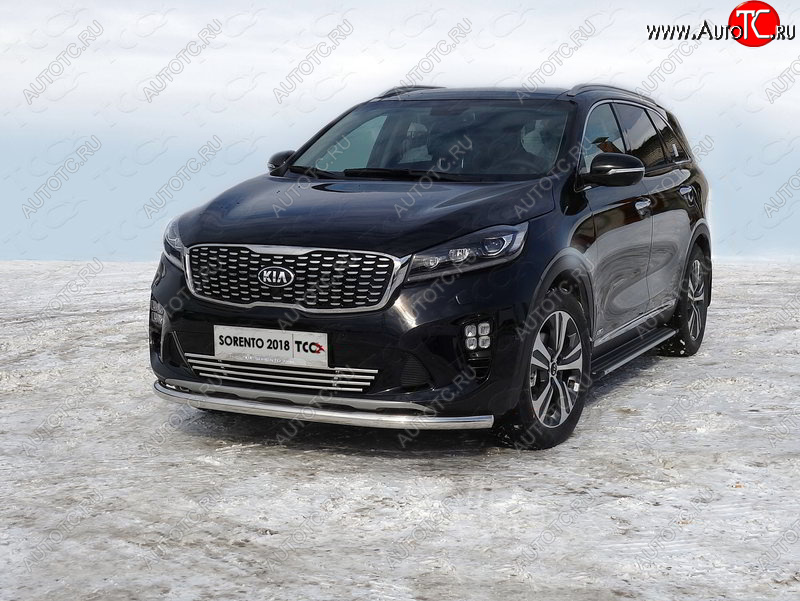 18 699 р. Защита переднего бампера нижняя d60,3 мм ТСС Тюнинг KIA Sorento UM/Prime рестайлинг (2018-2020) (нержавейка)  с доставкой в г. Йошкар-Ола