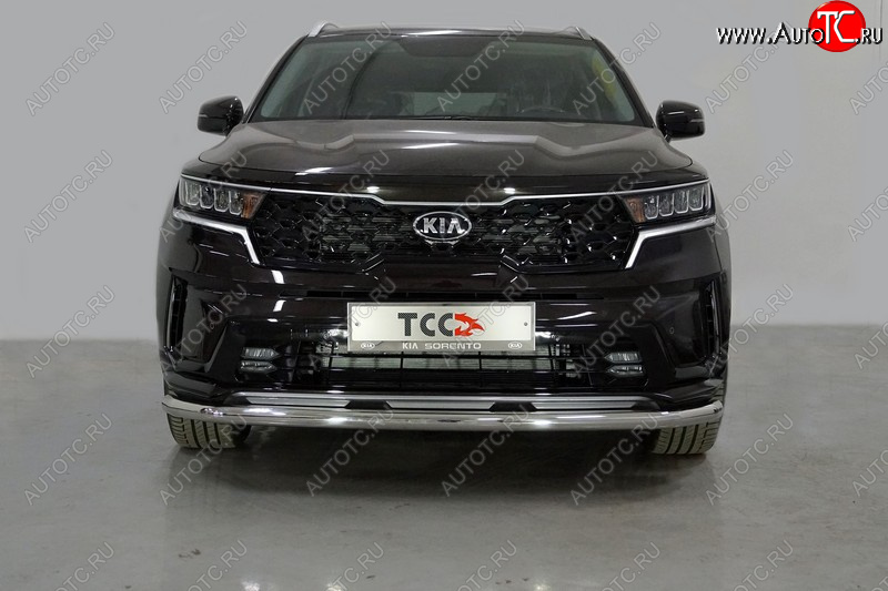 21 599 р. Защита переднего бампера нижняя d60,3 мм ТСС Тюнинг  KIA Sorento  MQ4 (2020-2022) (нержавейка)  с доставкой в г. Йошкар-Ола