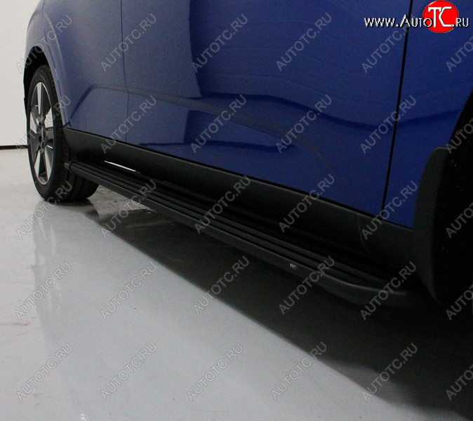 21 999 р. Пороги алюминиевые Slim Line ТСС Тюнинг  KIA Soul  SK3 (2018-2022) (Black)  с доставкой в г. Йошкар-Ола