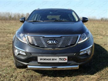 Средняя декоративная вставка в бампер ТСС Тюнинг KIA (КИА) Sportage (Спортаж)  3 SL (2014-2016) 3 SL рестайлинг ()