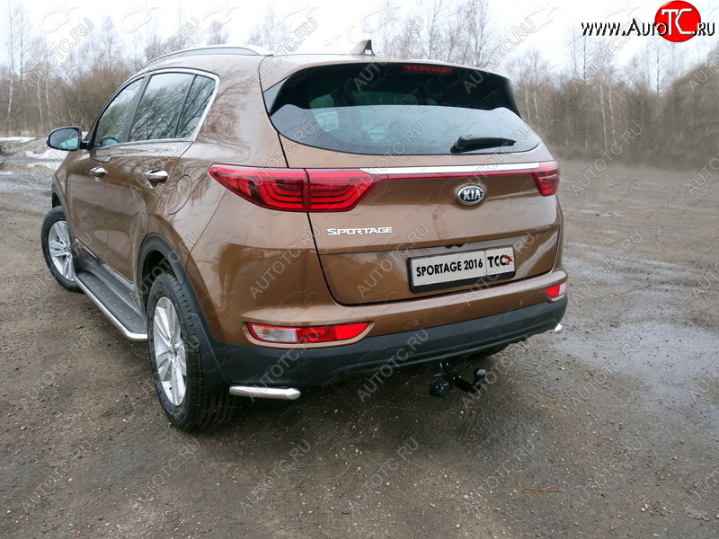 12 299 р. Защита заднего бампера (уголки, d42,4 мм) TCC  KIA Sportage  4 QL (2016-2018) дорестайлинг  с доставкой в г. Йошкар-Ола