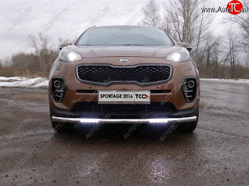 37 649 р. Защита переднего бампера нижняя с ДХО 60,3 мм ТСС Тюнинг  KIA Sportage  4 QL (2016-2018) дорестайлинг (нержавейка)  с доставкой в г. Йошкар-Ола