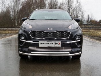 Декоративная вставка переднего бампера ТСС Тюнинг KIA (КИА) Sportage (Спортаж)  4 QL (2018-2022) 4 QL рестайлинг ()