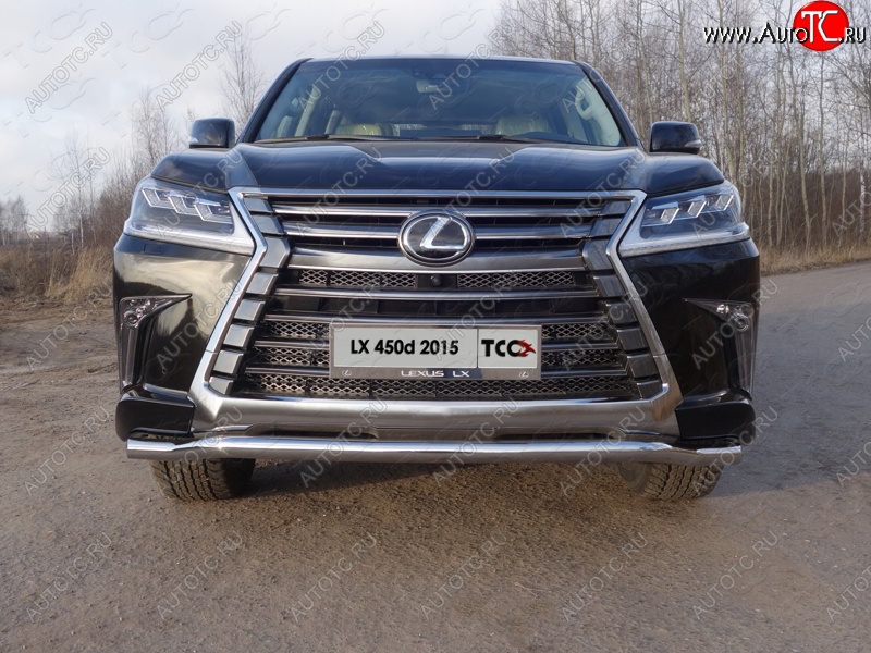 26 499 р. Защита переднего бампера нижняя d60,3 мм ТСС Тюнинг Lexus LX570 J200 2-ой рестайлинг (2015-2022) (нержавейка)  с доставкой в г. Йошкар-Ола