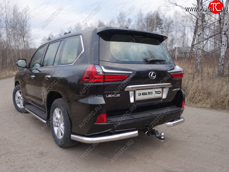 22 999 р. Защита задняя (уголки, нержавейка 76,1 мм) ТСС Тюнинг  Lexus LX450d  J200 - LX570  J200  с доставкой в г. Йошкар-Ола