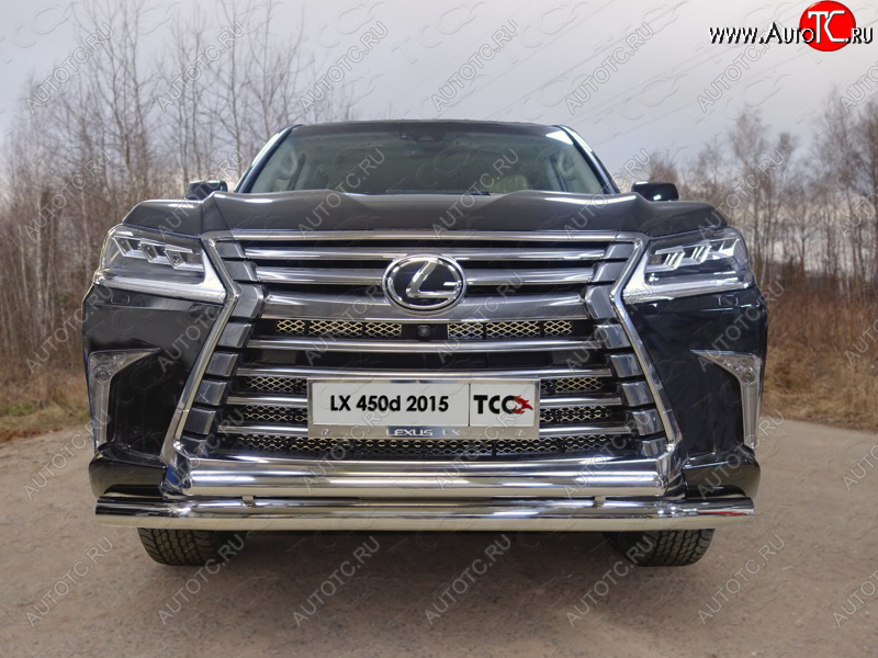 36 999 р. Защита передняя нижняя двойная 76,1*50,8 мм кроме F-Sport Тюнинг Lexus LX570 J200 2-ой рестайлинг (2015-2022) (нержавейка)  с доставкой в г. Йошкар-Ола