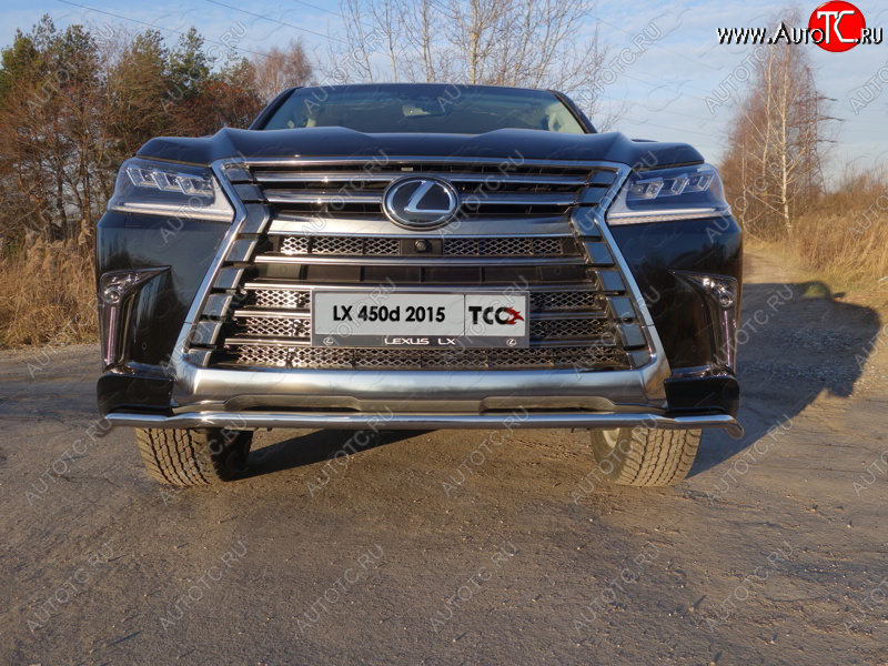 24 949 р. Защита переднего бампера нижняя d42,4 мм ТСС Тюнинг Lexus LX570 J200 2-ой рестайлинг (2015-2022) (нержавейка)  с доставкой в г. Йошкар-Ола