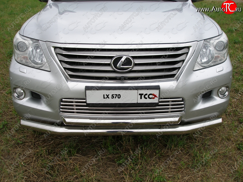 32 749 р. Защита переднего бампера нижняя d76,1*60,3 мм ТСС Тюнинг Lexus LX570 J200 дорестайлинг (2007-2012) (нержавейка)  с доставкой в г. Йошкар-Ола