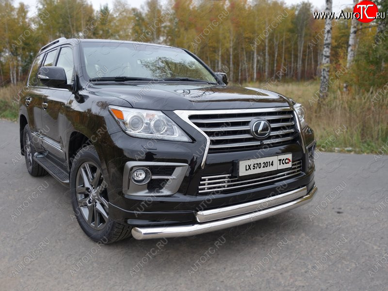 38 949 р. Защита передняя нижняя двойная 76,1*75 мм Sport Тюнинг Lexus LX570 J200 1-ый рестайлинг (2012-2015) (нержавейка)  с доставкой в г. Йошкар-Ола