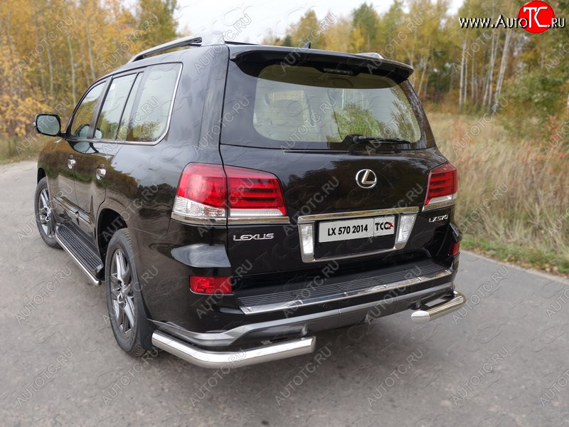 27 999 р. Защита задняя (уголки, нержавейка 76,1 мм) ТСС Тюнинг  Lexus LX570  J200 (2012-2015) 1-ый рестайлинг  с доставкой в г. Йошкар-Ола