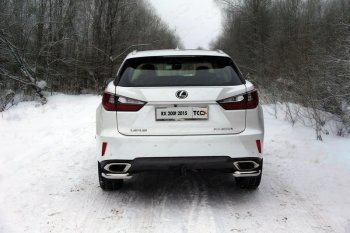 Защита заднего бампера (кроме F-Sport, уголки, d60,3 мм) TCC Lexus (Лексус) RX450 (РХ)  AL20 (2015-2019) AL20 дорестайлинг