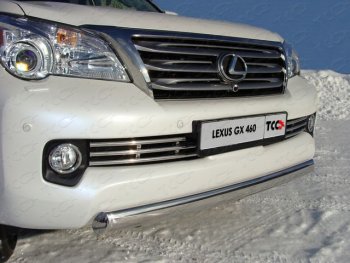  Защита переднего бампера нижняя 75*42 мм ТСС Тюнинг Lexus (Лексус) GX460 (джи)  J150 (2009-2013) J150 дорестайлинг  (нержавейка)