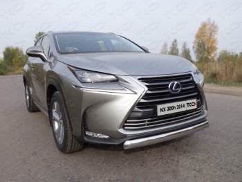 Защита переднего бампера нижняя овальная 75х42 мм ТСС Тюнинг Lexus NX300h Z10 дорестайлинг (2014-2017)