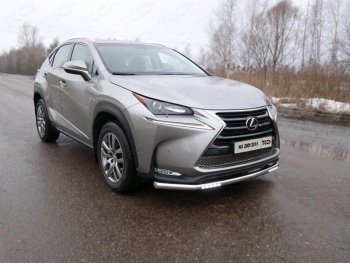 Защита переднего бампера нижняя с ходовыми огнями 60,3 мм ТСС Тюнинг Lexus NX200 Z10 дорестайлинг (2014-2017)