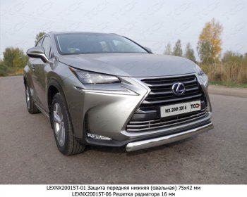 Защита переднего бампера нижняя овальная 75х42 мм ТСС Тюнинг Lexus (Лексус) NX200T (НХ)  Z10 (2014-2017) Z10