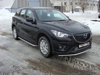 Защита переднего бампера нижняя d42,4 мм ТСС Тюнинг Mazda (Мазда) CX-5 (ЦХ-5)  KE (2011-2014) KE дорестайлинг  (нержавейка)