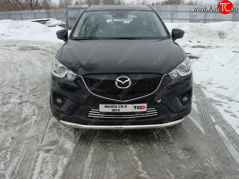 18 699 р. Защита переднего бампера нижняя d60,3 мм ТСС Тюнинг  Mazda CX-5  KE (2011-2014) дорестайлинг (нержавейка)  с доставкой в г. Йошкар-Ола