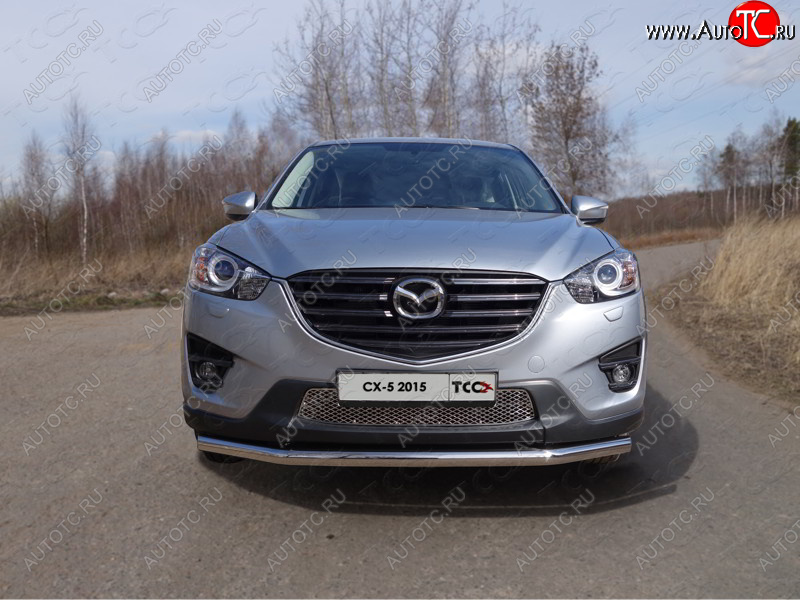 17 999 р. Защита переднего бампера нижняя d60,3 мм ТСС Тюнинг Mazda CX-5 KE рестайлинг (2015-2017) (нержавейка)  с доставкой в г. Йошкар-Ола