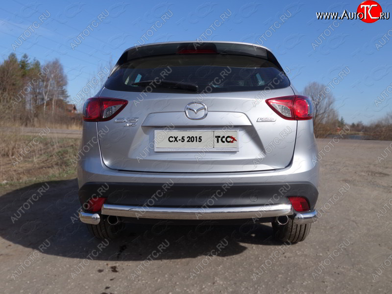 16 299 р. Защита заднего бампера (овальная длинная, d75х42 мм) TCC  Mazda CX-5  KE (2015-2017) рестайлинг  с доставкой в г. Йошкар-Ола