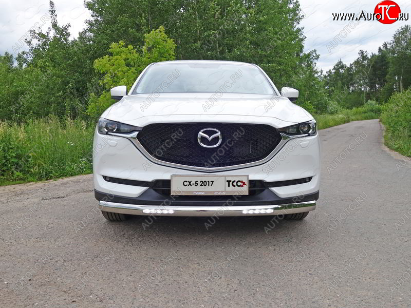 44 999 р. Защита передняя нижняя овальная с ДХО 75х42 мм ТСС Тюнинг  Mazda CX-5  KF (2016-2025) (нержавейка)  с доставкой в г. Йошкар-Ола