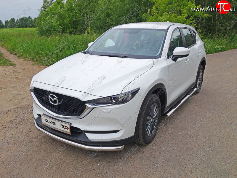 18 699 р. Защита переднего бампера нижняя d60,3 мм ТСС Тюнинг  Mazda CX-5  KF (2016-2024) (нержавейка)  с доставкой в г. Йошкар-Ола