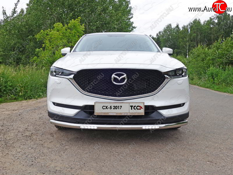 38 949 р. Защита переднего бампера нижняя с ДХО 60,3 мм ТСС Тюнинг Mazda CX-5 KF (2016-2024) (нержавейка)  с доставкой в г. Йошкар-Ола