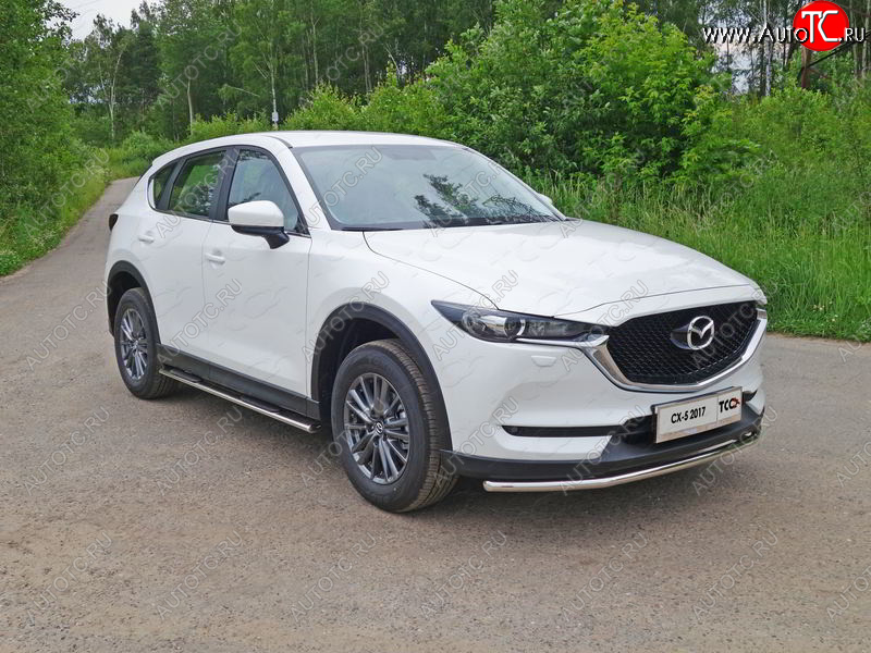 14 999 р. Защита переднего бампера нижняя d42,4 мм ТСС Тюнинг  Mazda CX-5  KF (2016-2024) (нержавейка)  с доставкой в г. Йошкар-Ола