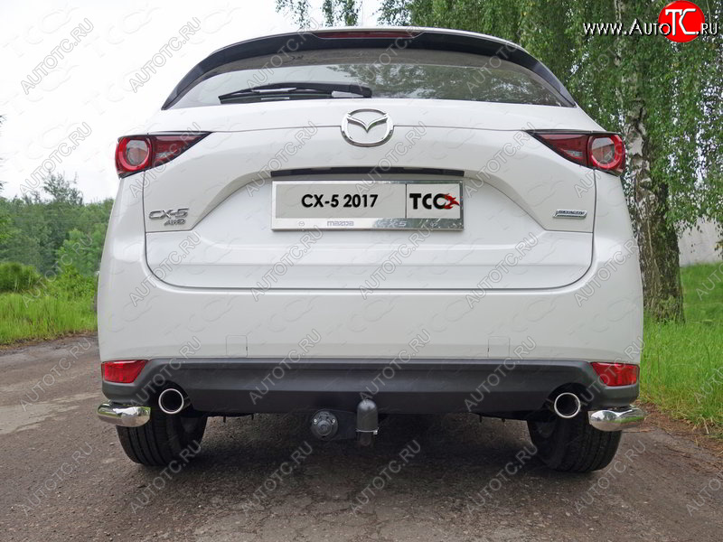 8 899 р. Защита заднего бампера (уголки, d60,3 мм) TCC Mazda CX-5 KF (2016-2024)  с доставкой в г. Йошкар-Ола