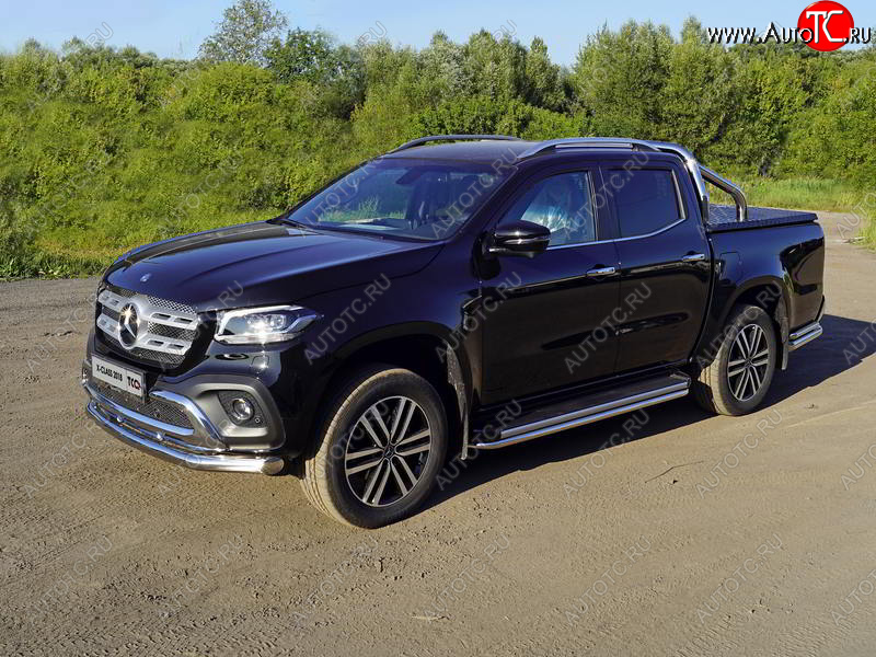 24 949 р. Защита переднего бампера нижняя 76,1 мм ТСС Тюнинг Mercedes-Benz X class W470 (2017-2020) (нержавейка)  с доставкой в г. Йошкар-Ола