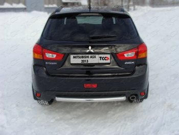 Защита задняя (центральная нержавейка 60,3 мм) ТСС Тюнинг Mitsubishi ASX 1-ый рестайлинг (2013-2016)