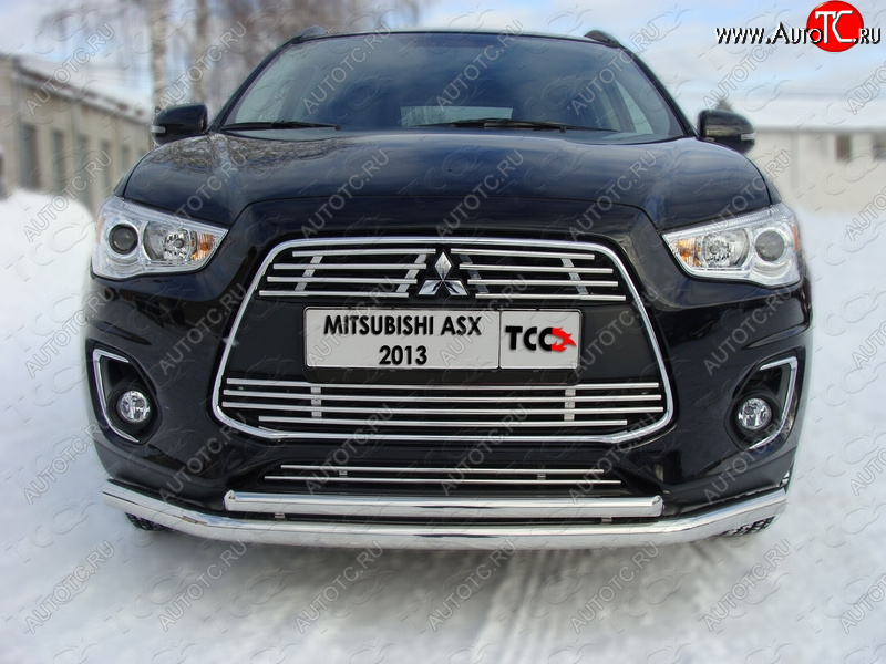 7 349 р. Средняя декоративная вставка в бампер ТСС Тюнинг  Mitsubishi ASX (2013-2016) 1-ый рестайлинг (d 12 мм)  с доставкой в г. Йошкар-Ола