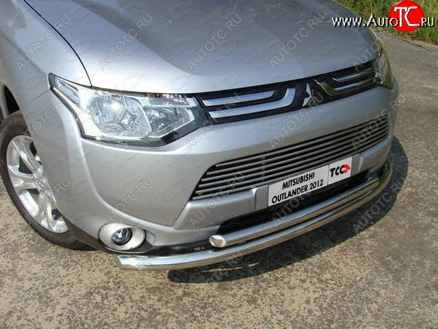 22 999 р. Защита переднего бампера нижняя 60,3*50,8 мм ТСС Тюнинг  Mitsubishi Outlander  GF (2012-2014) дорестайлинг (нержавейка)  с доставкой в г. Йошкар-Ола