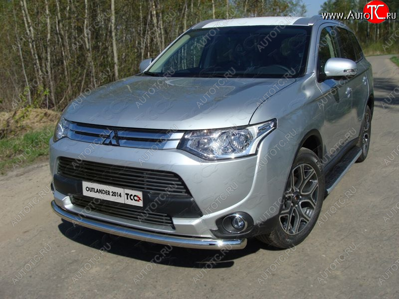 7 699 р. Верхняя декоративная вставка решетки радиатора ТСС Тюнинг  Mitsubishi Outlander  GF (2014-2016) 1-ый рестайлинг (d 12 мм)  с доставкой в г. Йошкар-Ола