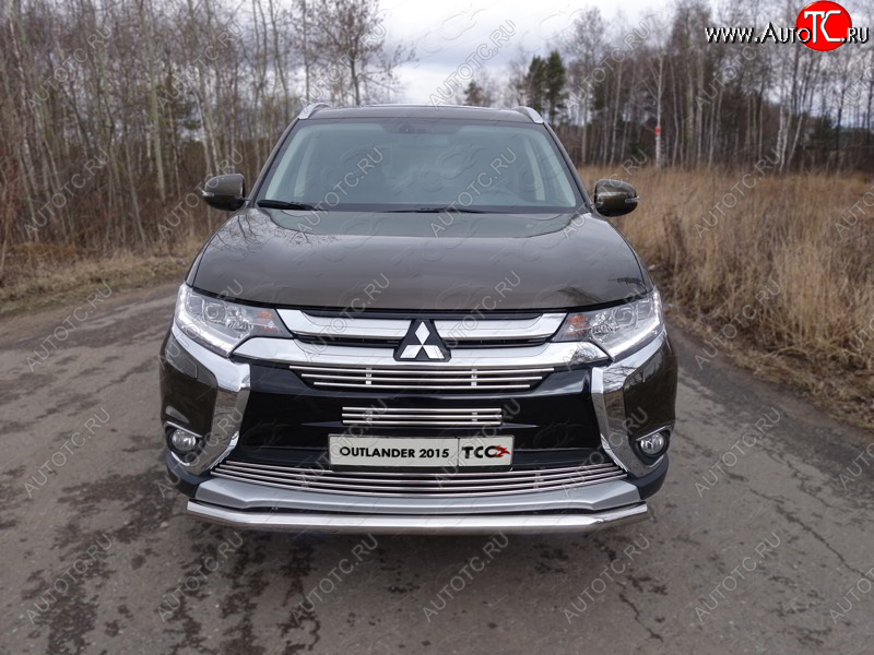 15 549 р. Защита передняя нижняя короткая 60,3 мм ТСС Тюнинг  Mitsubishi Outlander  GF (2015-2018) 2-ой рестайлинг (нержавейка)  с доставкой в г. Йошкар-Ола