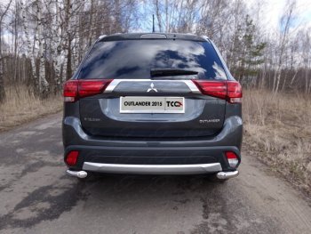 Защита заднего бампера (уголки, d60,3 мм) TCC Mitsubishi Outlander GF 2-ой рестайлинг (2015-2018)