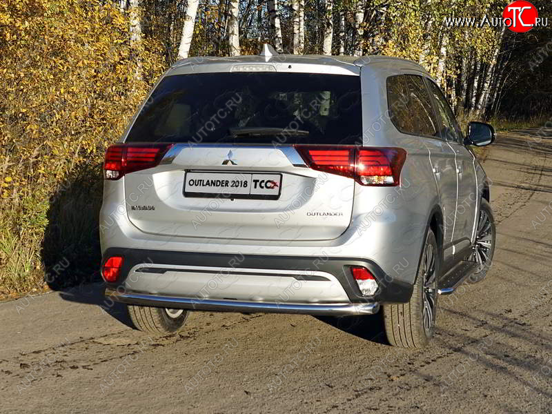 21 799 р. Защита задняя (нержавейка 60,3 мм) ТСС Тюнинг Mitsubishi Outlander GF 3-ий рестайлинг (2018-2022)  с доставкой в г. Йошкар-Ола