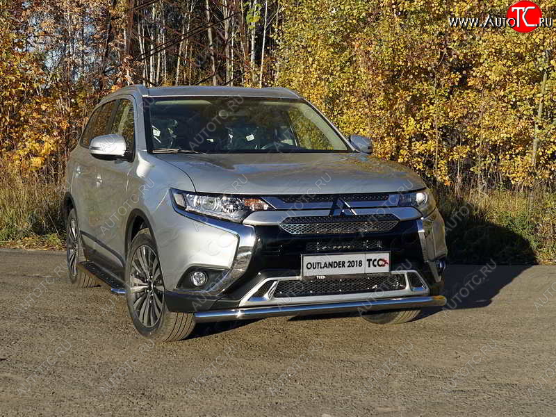 18 699 р. Защита переднего бампера нижняя d60,3 мм ТСС Тюнинг Mitsubishi Outlander GF 3-ий рестайлинг (2018-2022) (нержавейка)  с доставкой в г. Йошкар-Ола