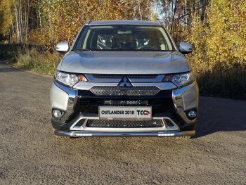 Защита переднего бампера нижняя с ДХО 60,3 мм ТСС Тюнинг Mitsubishi Outlander GF 3-ий рестайлинг (2018-2022) ()