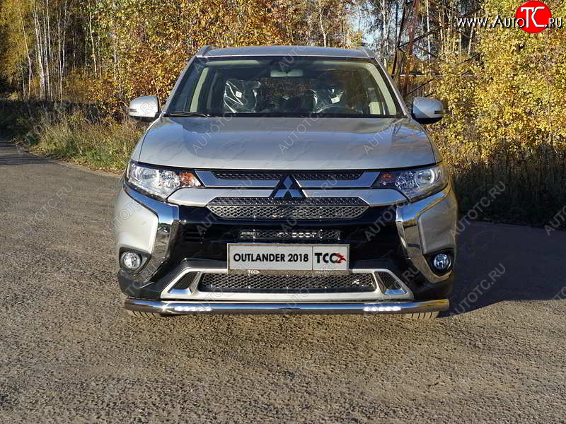 33 999 р. Защита переднего бампера нижняя с ДХО 60,3 мм ТСС Тюнинг  Mitsubishi Outlander  GF (2018-2022) 3-ий рестайлинг (нержавейка)  с доставкой в г. Йошкар-Ола