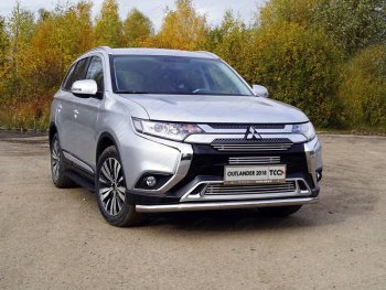 Защита передняя нижняя длинная 60,3 мм ТСС Тюнинг Mitsubishi Outlander GF 3-ий рестайлинг (2018-2022) ()