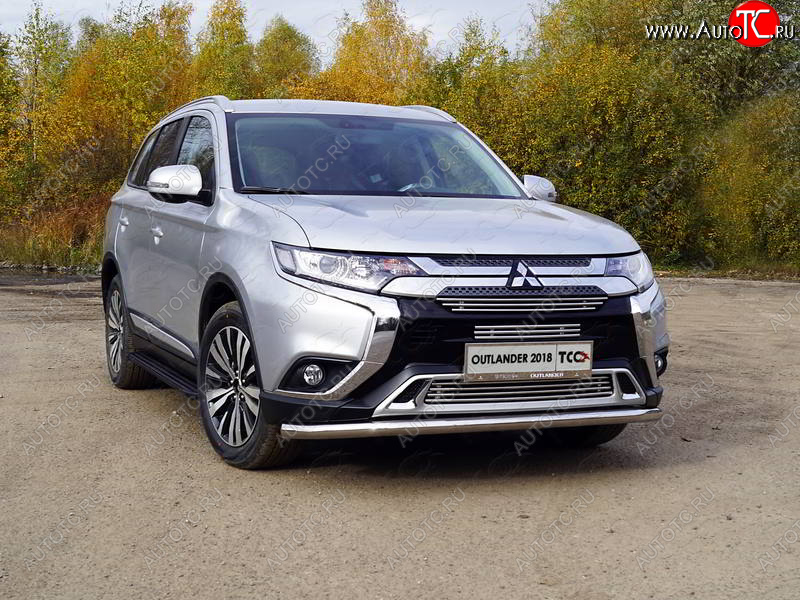 22 599 р. Защита передняя нижняя длинная 60,3 мм ТСС Тюнинг  Mitsubishi Outlander  GF (2018-2022) 3-ий рестайлинг (нержавейка)  с доставкой в г. Йошкар-Ола