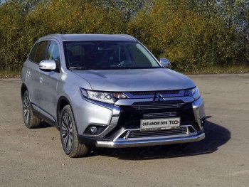 Защита переднего бампера нижняя овальная 75*42 мм ТСС Тюнинг Mitsubishi Outlander GF 3-ий рестайлинг (2018-2022) ()