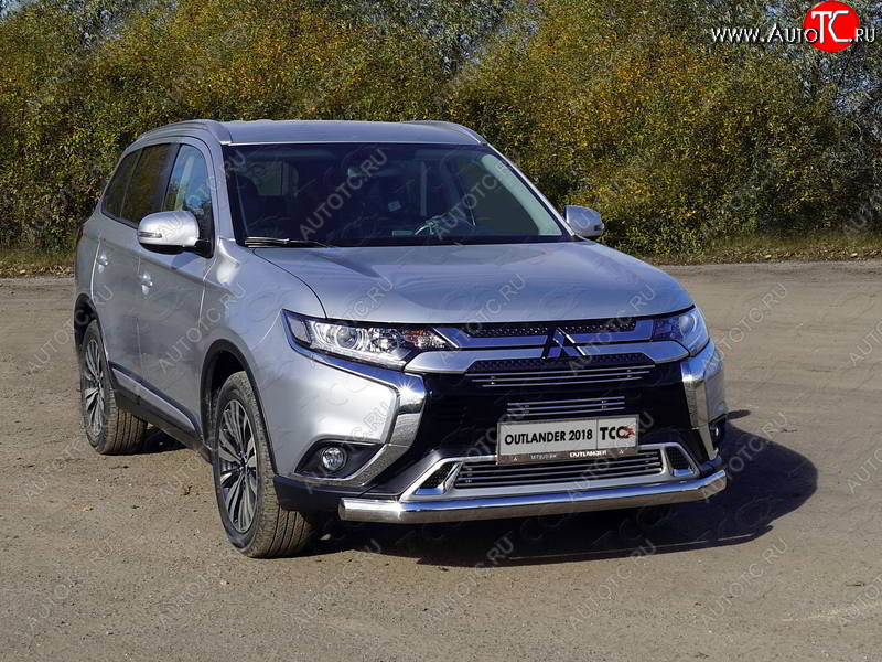 23 599 р. Защита переднего бампера нижняя овальная 75*42 мм ТСС Тюнинг  Mitsubishi Outlander  GF (2018-2022) 3-ий рестайлинг (нержавейка)  с доставкой в г. Йошкар-Ола