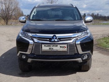 Декоративная вставка переднего бампера ТСС Тюнинг Mitsubishi (Митсубиси) Pajero Sport (Паджеро)  QE (2015-2021) QE дорестайлинг ()