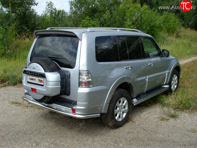 22 999 р. Защита задняя (центральная нержавейка 60,3 мм) ТСС Тюнинг Mitsubishi Pajero 4 V80 3 дв. 1-ый рестайлинг (2011-2014)  с доставкой в г. Йошкар-Ола