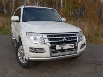 Декоративная вставка переднего бампера ТСС Тюнинг Mitsubishi (Митсубиси) Pajero (Паджеро)  4 V90 (2014-2020) 4 V90 2-ой рестайлинг ()