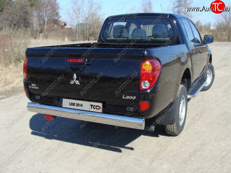 13 949 р. Защита задняя (центральная 120х60 мм) ТСС Тюнинг  Mitsubishi L200  4 (2013-2016)  рестайлинг (центральная)  с доставкой в г. Йошкар-Ола