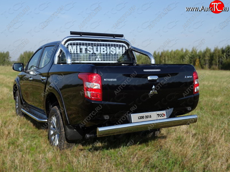 18 549 р. Защита задняя (центральная 120х60 мм) ТСС Тюнинг  Mitsubishi L200  5 KK,KL (2015-2019) дорестайлинг (центральная)  с доставкой в г. Йошкар-Ола